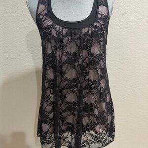 No Boundaries Black Sleeveless Lace Top